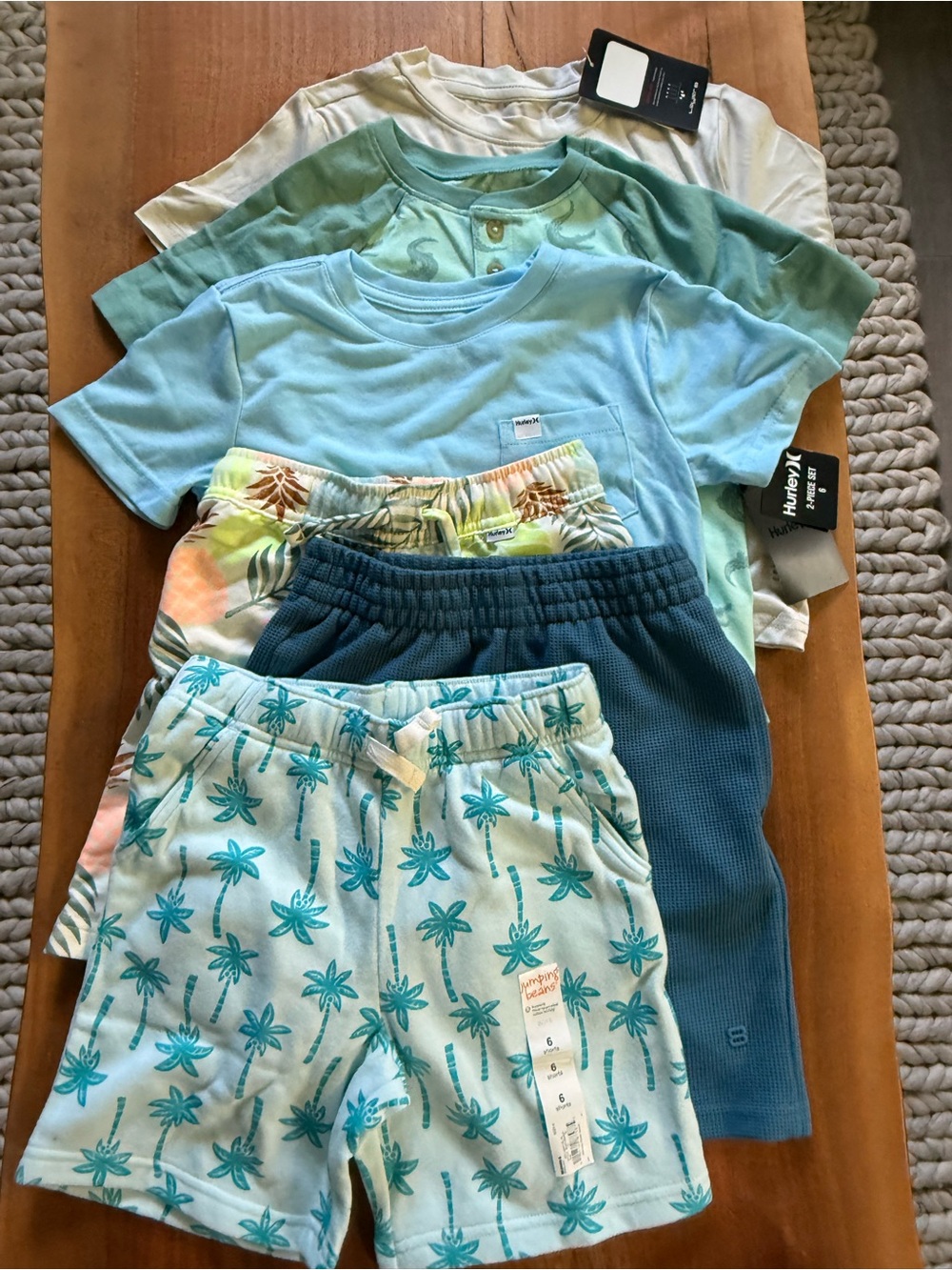 Hurley & Mixed-Brand Boys' Light Blue and Teal Pajama Set